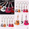 Key Rings Classic Guitar Sier Pendant Keychain Alloy Car Ring Musical Men Women Charms Gifts Jewelry Accessories Bk 10Pcs/Lot Drop De Dhpe7