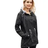 Impermeabile impermeabile per donne Casualmente Basic Outdoors Trench Classic Zipper Lunga vera a vento da arrampicata per esterni con cappuccio con cappuccio 240507