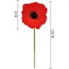 Decorative Flowers 1 PCS 29cm Artificial Poppies Realistic Handmade Flower Arrangement Elegant Real Touch Simulation Floral