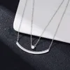 Jóias de designer de colar de swarovskis mulheres originais de qualidade de luxo de luxo com camada dupla de diamante de diamante único sorriso de colar de colar sorridente de colarinho de colar