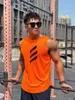 Zomertrend Mens Pullover Round Neck Mesh Tank Sport Fitness Running Top Mouwloze snelle droogtank Top 240507