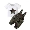 Vêtements Ensembles de vêtements d'été pour garçons Star Cotton Coton Corniteux Tops Global Fashon Camouflage né bébé fille 3-24 mois