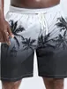 Herren -Shorts 2024 Strand Fun 3d Raffia Tree Print Swim Trunks Mode Sommer Lose Casual Hosen Boy Girl Unisex Gymbrat