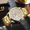 Montre-bracelets Watch Fashion pour hommes Luxury Alloy Strap Wrist Watches Man Clock Quartz Wristwatch Reloj Hombre Relogio Masculino