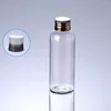 Garrafas de armazenamento 100 ml embalagens cosméticas viajam de garrafa de garrafa plástico Gel com creme para o creme para a pele do recipiente de cuidados com tampa de metal