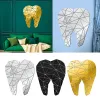 Stickers Dental Care Tooth Shaped Acrylic Mirrored Wall Stickers Dentist Clinic Stomatology 3D Wall Art Decal Orthodontics Office Decor