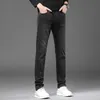 Jeans polyvalents en gris fin 2023 pour hommes pour hommes, ajustement serré élastique et beau pantalon slim fit