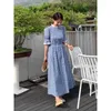 Vestidos de festa 2024 Vintage Tatchwork Stand Stand Stand Sleeve Sleeve Manga Coreana Chic Sweet Preppy Style Boho xadrez vestidos mujer