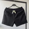 Short shorts verão running homens casuais academia preta fitness confortável cintura de cordão sólida bolsos múltiplos H240506