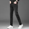 Jeans polyvalents en gris fin 2023 pour hommes pour hommes, ajustement serré élastique et beau pantalon slim fit