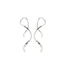 Boucles d'oreilles en peluche élégante figure huit vagues faites à la main spirale incurve aretes ocero de inoxydable mujer 2024