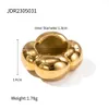 New Fashion Gold Color Large Rings for Women Party Jewelry 14k Yellow Gold Big Flowers Cocktail Anillos Mujer