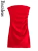 Casual Dresses 2024 Bazaleas Store Sexy Red Sleeveless Mini Corset Dress Official For Women Backless Bodycon Party