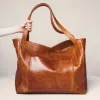 Oversized handtassen voor dames Designer Luxe zachte pu lederen schoudertasje shopperzakken vrouwelijke vintage grote capaciteit tas tas