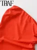 Lässige Kleiderparty sexy schwarze rote Frauen Midi Langes Kleid 2024 Sommer Ärmel und Rückenfreier asymmetrischer geruchter schlanker weiblicher Robe Y2K