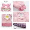 Pajamas anime Sanrioes Childrens Flannel Bather Seven Dress Cinnamon Melody Girl Soft Plushie Pajamas Corean Family Clothing Kawaii Pajamasl2405