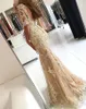 New Evening Dresses Formal Prom Party Gown Mermaid Scoop With Half Sleeve Floor-Length Sweep Train Applique Lace Tulle long Backless BC18784