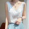 Tanks pour femmes Blouses sans manches dames noires belles satin élégant en soie pour femmes plus taille topblouses bod b65