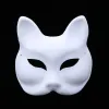 Masques 10pcs bricolage papier chat renard blanc blanc non peint