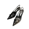 Sandales de créateurs Chenel chlooe yl chaussures début printemps triangle pointu talons mince bandeau arrière sandales élégantes chaussures de femmes élégantes noires