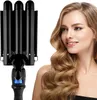 Curling Irons 3 buckets of curled iron bars electric professional ceramic hair clip scroll Lcd bar fashionable styling tool Q240506