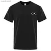 Camisetas masculinas Jesus peixes simplicidade homens impressos de camiseta de camisa de tamanho grande moda Roupa de algodão Strt Hip Hop Top H240507