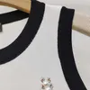 T-shirt pour femmes Nanyou haut de gamme CH24 printemps / été Nouveau xiaoxiangfeng Industrie lourde 3D Couleur de conception de perle de couleur