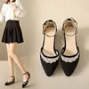 Lässige Schuhe süß für Frauen Bürofrau Schuhe Schwarz spitzer Quadratheels Low Heel Elegant Kawaii Korean Style Chic