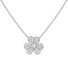 Designer Hoge versie Seiko Van 925 Zilveren Kleine Clover Volledige diamanthanger met zintuiglijke ketting voor vrouwen