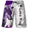 Heren shorts Cool Tiger Wolf Summer Shorts Comfortabele surfplank Hawaiian Beach Shorts Quick Dry Sports Shorts Mens Beach Shorts Boys T240505