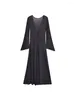 Casual jurken vrouw semi transparant sexy lange jurk 2024 dames mouw feest vrouwelijk zwart backless