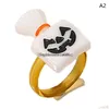 Bands anneaux Halloween Party Ring Punk Skl Ghost Pumpkin Bat Black Acrylique Résine pour hommes Femmes Finger décorer les bijoux Drop Livraison Dhwam