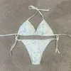 Sexy Bikini Badeanzug Schwimmanzug für Frauen Luxus weiße Blume 3D -Print Designer Badebekleidung Schwimmanzug Heiße Frühlingsbadeanzüge Sommer Beach Maillot de Bain