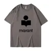 Marant Brand Designer Tees Isabel Marant T-shirt Mens Women Tshirt New Fashion Letter SQUIN Printing Straight Tube décontracté Pullover Sports Top Marant Tshirt