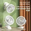 Clipon Small Fan Student Dormitory Bed Night Light Clip Office Desktop USB Laddningshandhållet Tak 240424