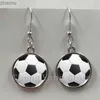 Dangle Chandelier Leisure sports baseball earrings glass transmission circular volleyball football image metal earrings birthday gift XW