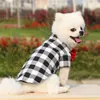 Abbigliamento per cani Gentleman Plaid morbido Shirt casual camicia per animali domestici abiti primavera estate formale per cani outfit da smoking da bowtie