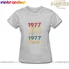 Kvinnors t-shirt het försäljning anpassad tacksägelse dag bästa nuvarande tee tröjor 1977 klassisk 44 år gammal födelsedag tshirt kvinnor mammas dag gåva t-shirt d240507