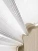 Rideau à rayures rideaux transparents pour chambre de chambre à coucher filtrage lumineux à voile semi-solide rideaux de tige poche