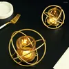 Bougeoirs Golden Whited Fir Glass Solder Living Room Decoration For Dining Table Decor Nordic Wedding Centorpiece Home