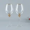 2 PCSワイングラスカップクリスタルクリエイティブシャンパンレッドカップウェディングパーティーバレンタインデーホームデコレーションのためのプノンゴブレットギフト240429