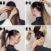 Lisi Girl Synthetic Hair 2234 Long Long Right Ponytail Wraping Around Ponytail Clip dans Hair Black Hair Plice Headswear 240507