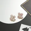 Orecchini designer Orecchini con diamante con boriato floreale Diamude Pink Diamond Wedding Wedding Princess Style