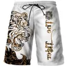 Heren shorts Cool Tiger Wolf Summer Shorts Comfortabele surfplank Hawaiian Beach Shorts Quick Dry Sports Shorts Mens Beach Shorts Boys T240505