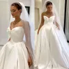 Een jurken voor line country bruid lieverd satin boho trouwjurk ontwerper bruidsjurken sweep trein