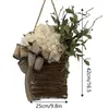 Decorative Flowers 17.7 In Realistic Hydrangea Artificial Basket Door Hanging Wildflower Wreath Ornaments Valentine's Day Decor