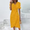 Abiti casual spiaggia per donne primavera estate elegante a vccino da boho floreale abito boho fluido hawaiano maxi hawaiano e semplice