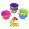 Forniture per feste da 6 pezzi rotondi alimentari al cibo silicone muffin cupcake cottura piatti riutilizzabili per la gelatina budino torta fai -da -te