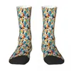 Erkek Çoraplar Retro Vibes Eski Okul Desen Akışı Tasarımı Çorap Erkek Kadın Polyester Çoraplar Özelleştirilebilir