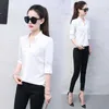 Camisas de blusas para mujeres Fashion Spring Fashion Sexy V-Chain Women Women Formal Long Sle Chiffon Blusa M-2xl D240507